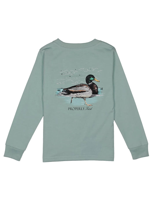 Boys Swimming Mallard Tee LS Marine Mist