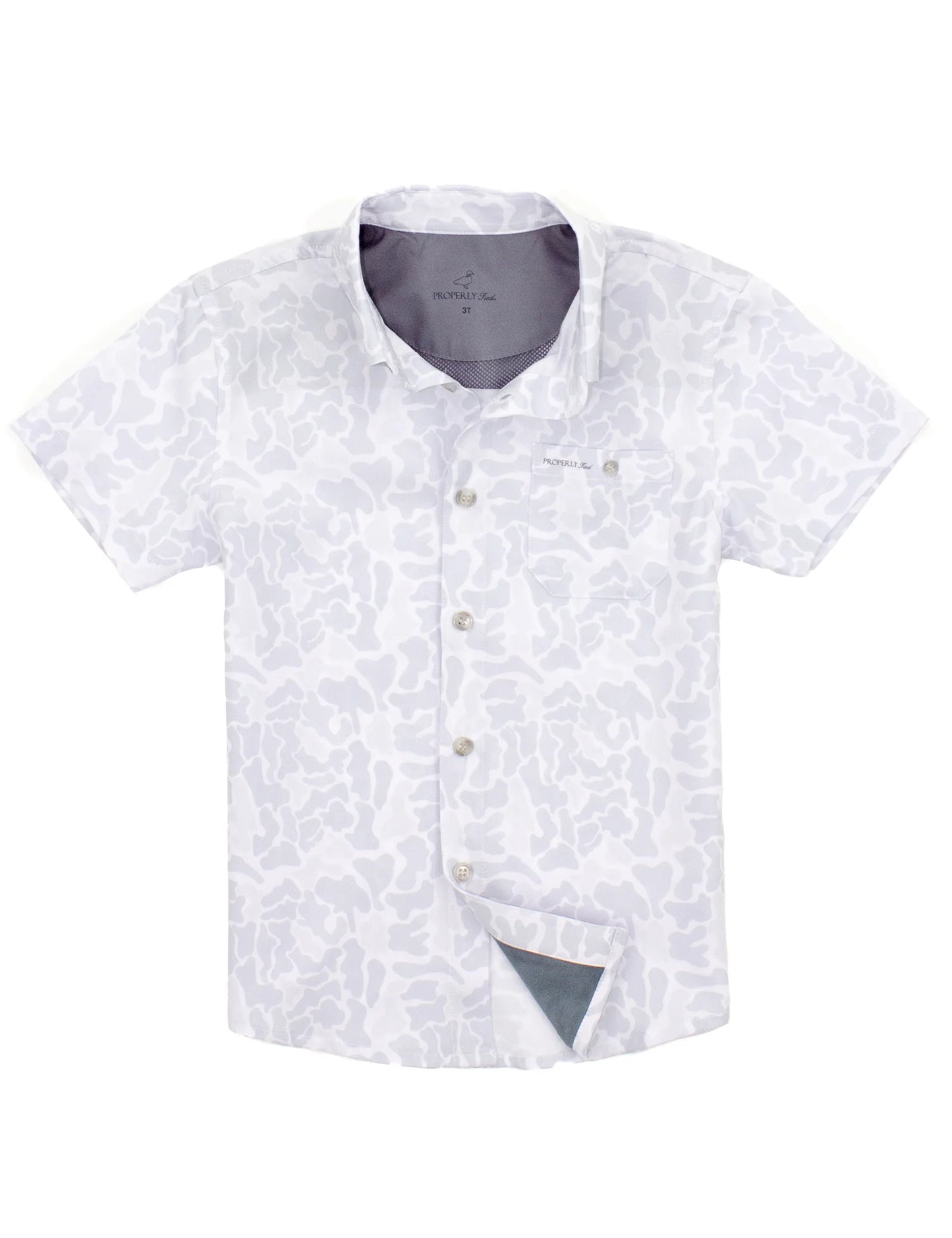 Properly Tied Boys Sportsman Field Shirt Snow Camo