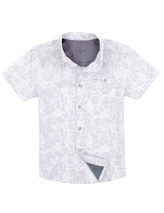 Properly Tied Boys Sportsman Field Shirt Snow Camo