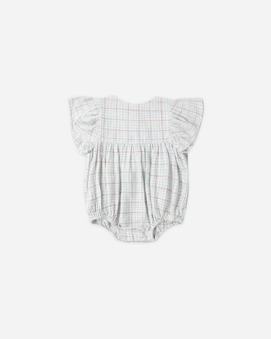 Kalea Romper Light Blue Plaid