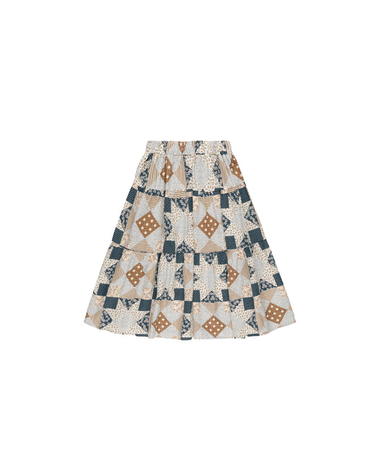 TIERED MIDI SKIRT || PATCHWORK