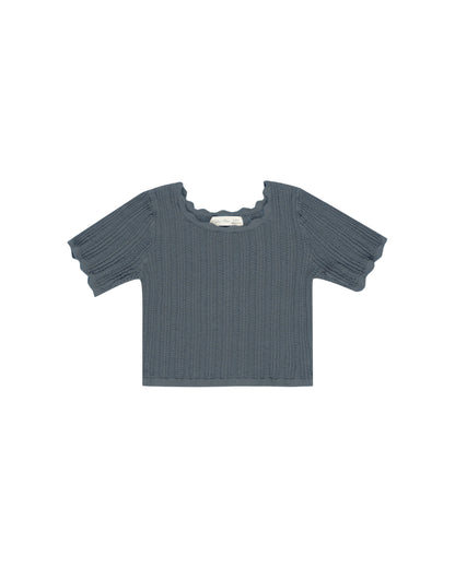 SCALLOP TEE || INDIGO