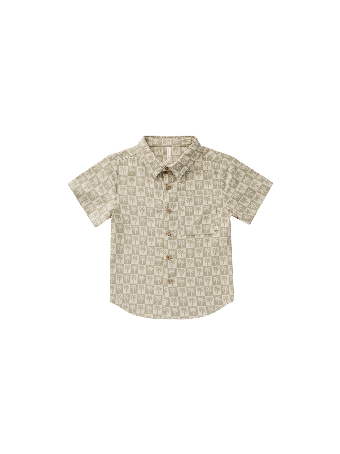 COLLARED SHORT SLEEVE SHIRT || PALM CHECK