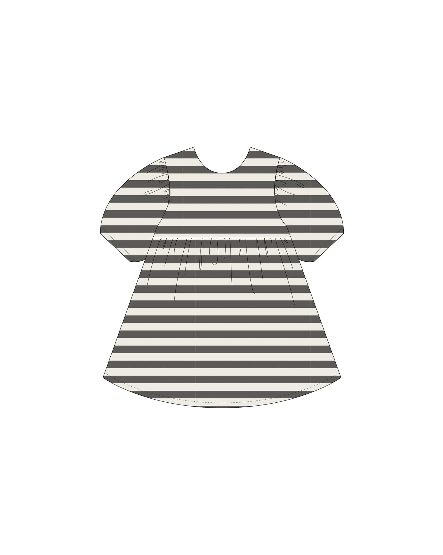 WAFFLE BABYDOLL DRESS || BLACK STRIPE