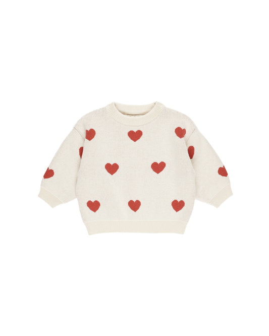 HEART KNIT SWEATER || NATURAL