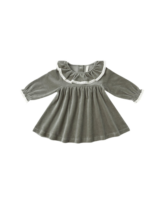VELOUR BABY DRESS || FOREST