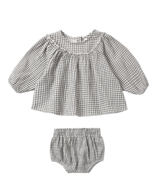 MIA TOP + BLOOMER SET MIDNIGHT GINGHAM