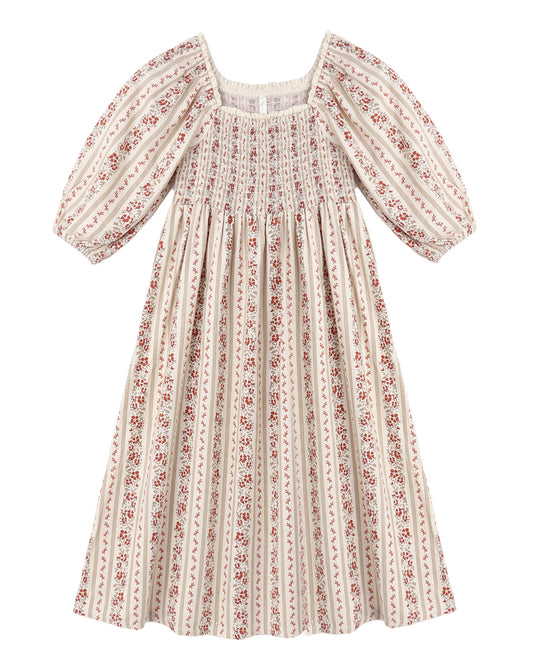 DELLA DRESS FLORAL STRIPE