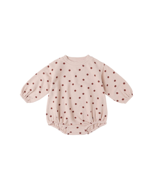 SPONGEY KNIT ROMPER || POLKA DOTS