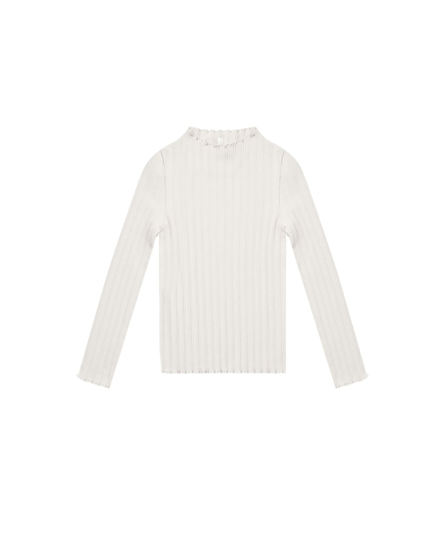 RIBBED LONG SLEEVE TEE || IVORY