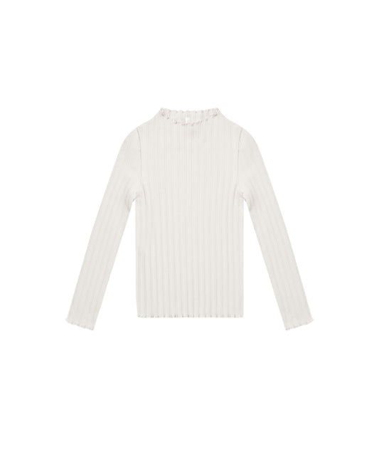 RIBBED LONG SLEEVE TEE || IVORY