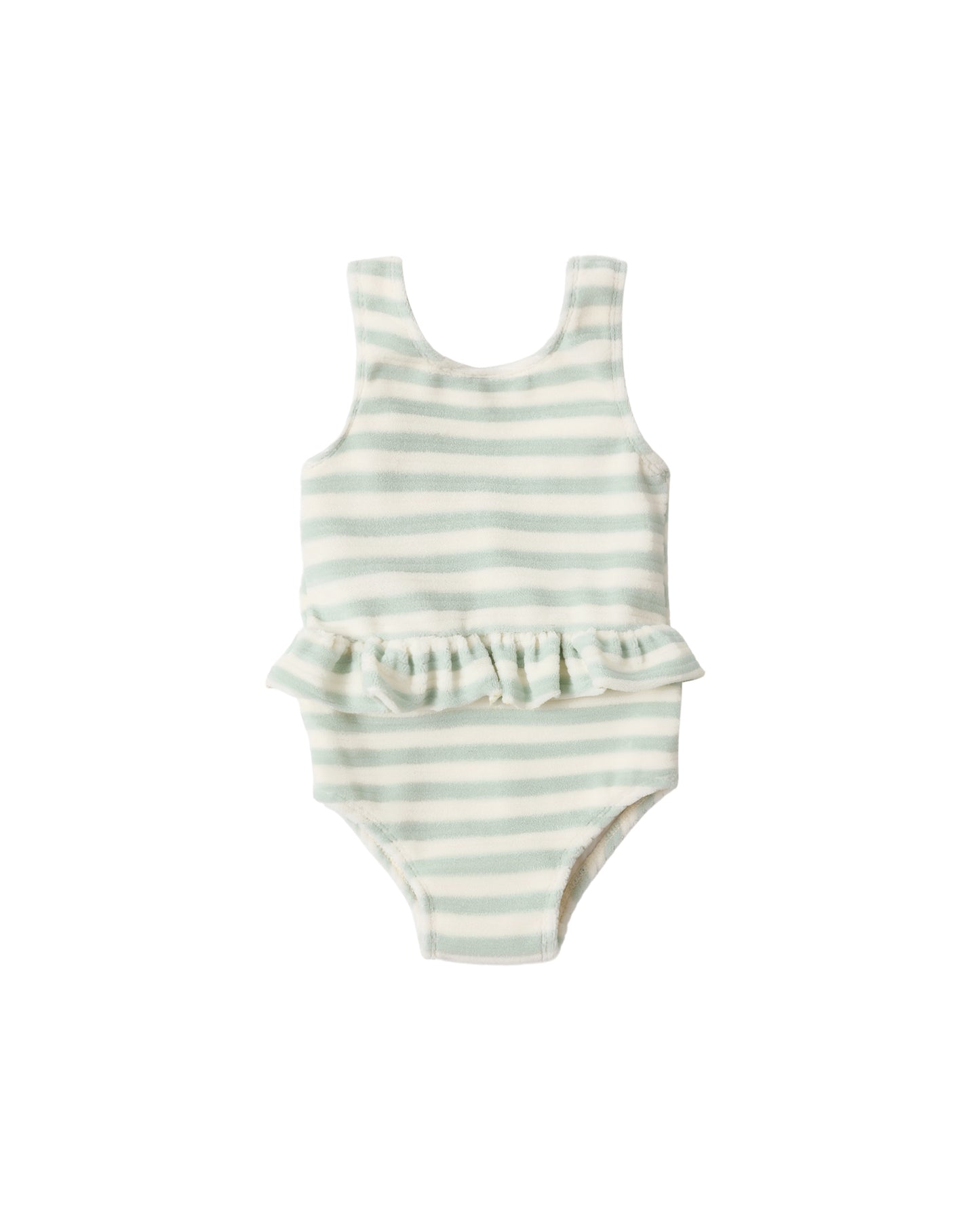 SKIRTED ONE-PIECE SEAFOAM STRIPE