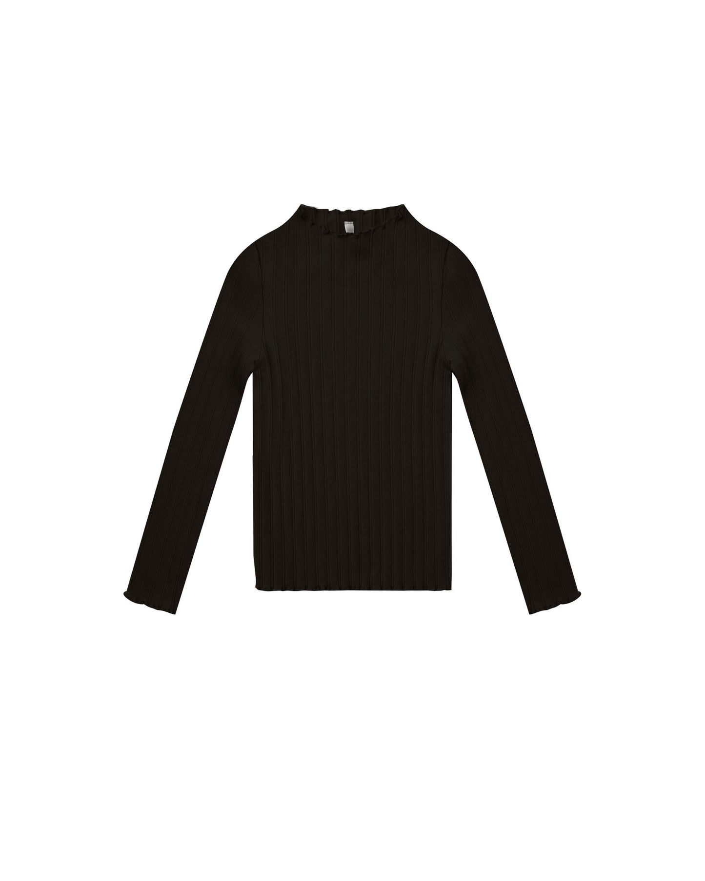 RIBBED LONG SLEEVE TEE || BLACK