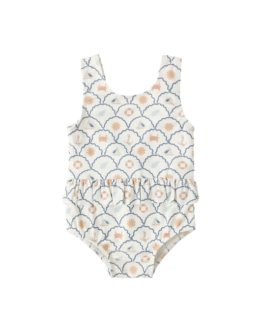 SKIRTED ONE-PIECE NAUTICAL