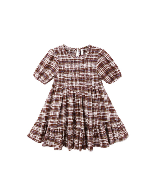 INDIA DRESS || BURGUNDY PLAID