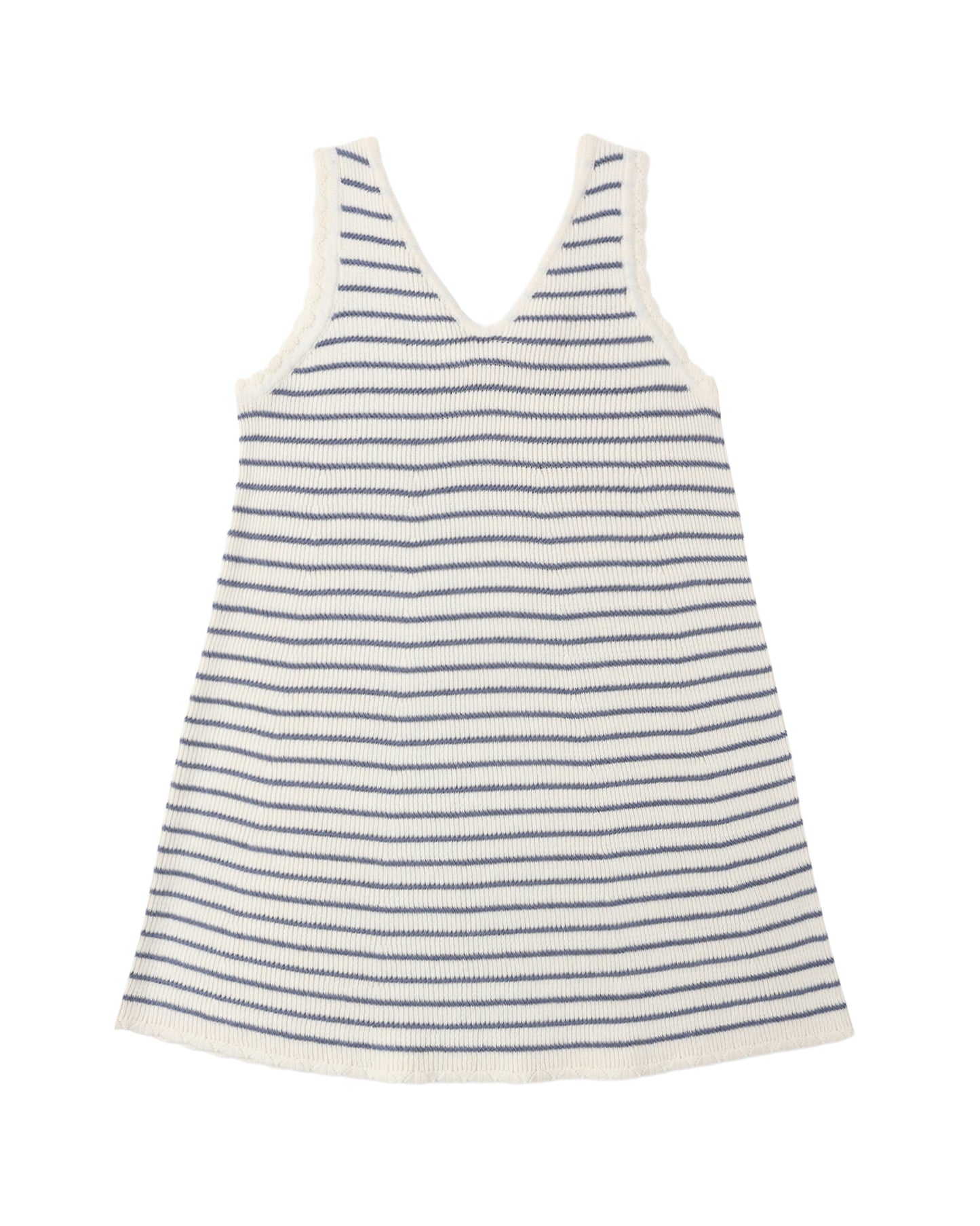 CROCHET TANK MINI DRESS MARINE STRIPE