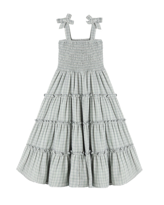TAYLOR DRESS GREEN GINGHAM