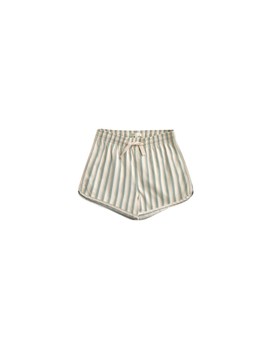 SWIM TRUNK || AQUA STRIPE