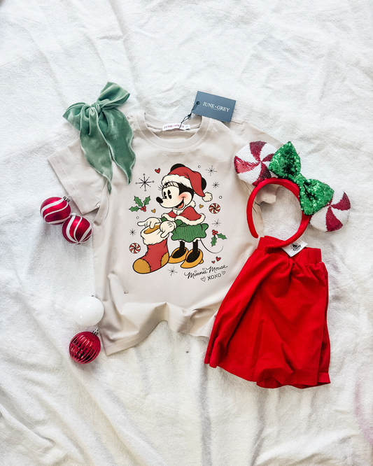 vintage Christmas girl mouse tee