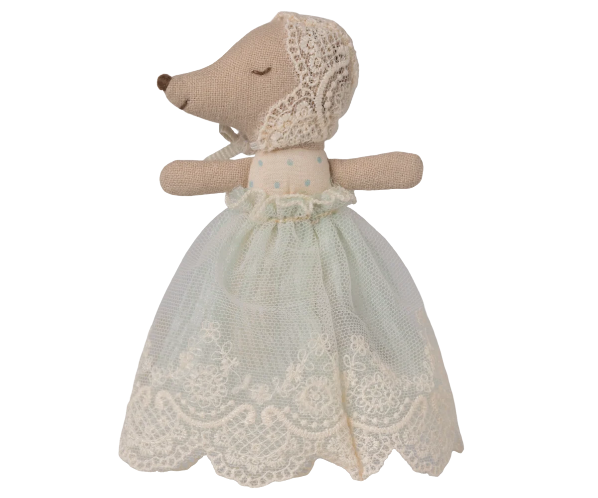 Baby mouse in gown - Mint
