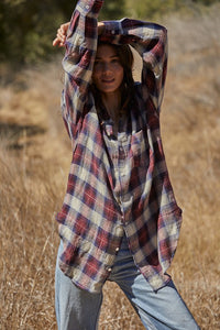 rustic plaid button up