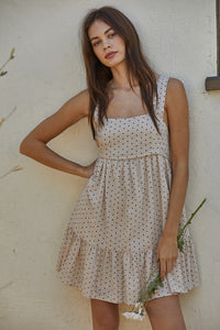 cream dot dress