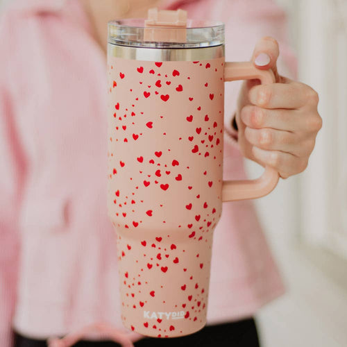 Mini Red Hearts All Over Tumbler Cup