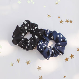 Star Print Hair Scrunchie (blue)
