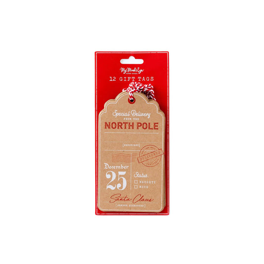 PLGT42 - North Pole Kraft Over-sized Tags