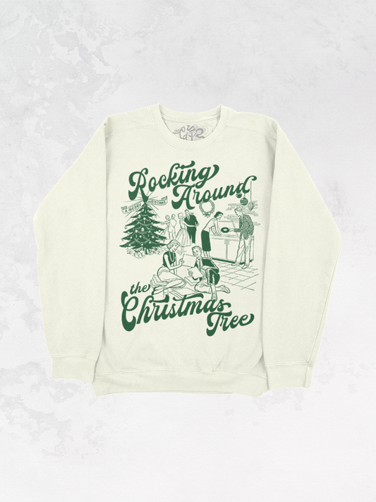 Rocking Around the Christmas Tree Oversized Vintage Crewneck