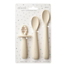Load image into Gallery viewer, Ali+Oli (3-pc) Multi Stage Spoon Set for Baby (Coco) 6m+