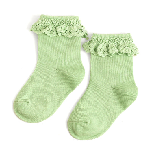 Pistachio Lace Midi Sock