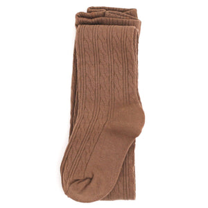 Mocha Cable Knit Tights: 3-4 YEARS