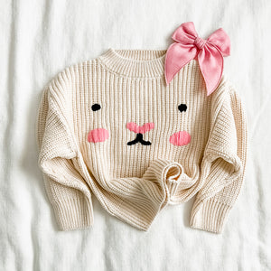 OH BUNNY! hand embroidered sweater