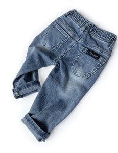 Relaxed Fit Distressed Denim // Little Bipsy