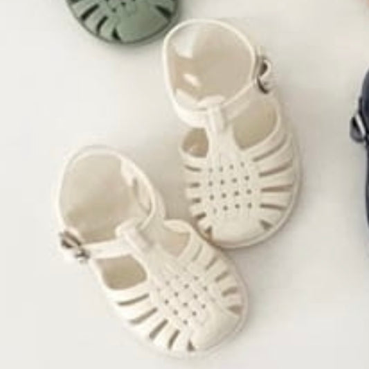 cream jelly sandals
