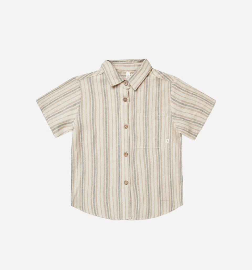 short sleeve shirt || rustic stripe
