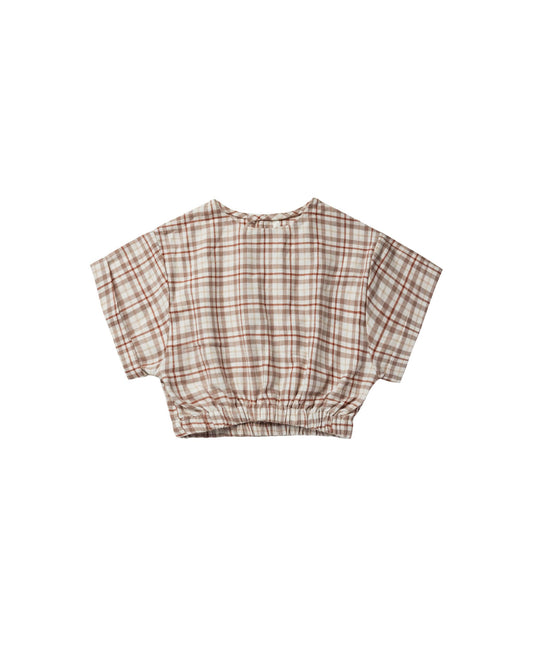 JOELLE TOP || MOCHA PLAID